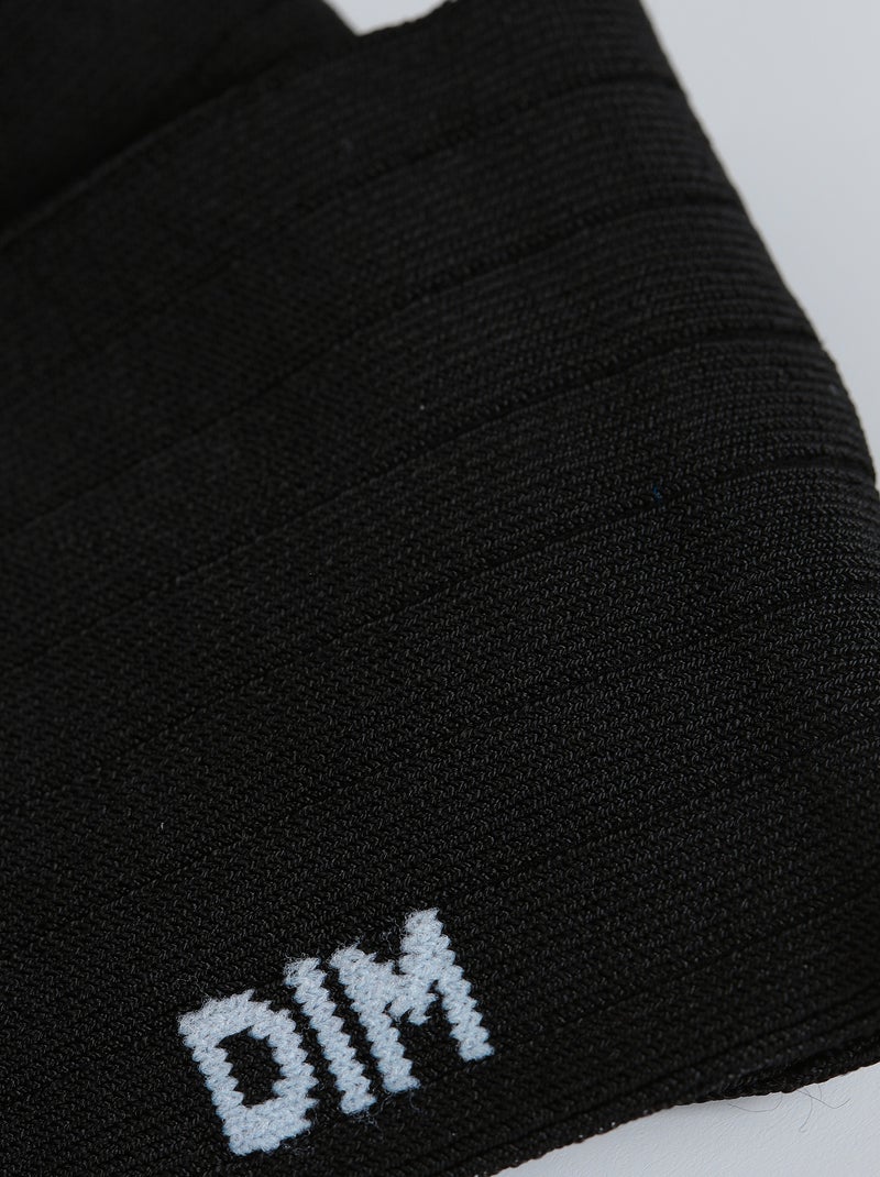 Mi-chaussettes effet satiné Mode Noir - Kiabi