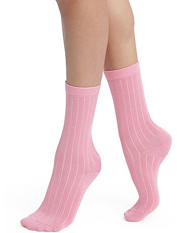 Mi-chaussettes effet satiné mode