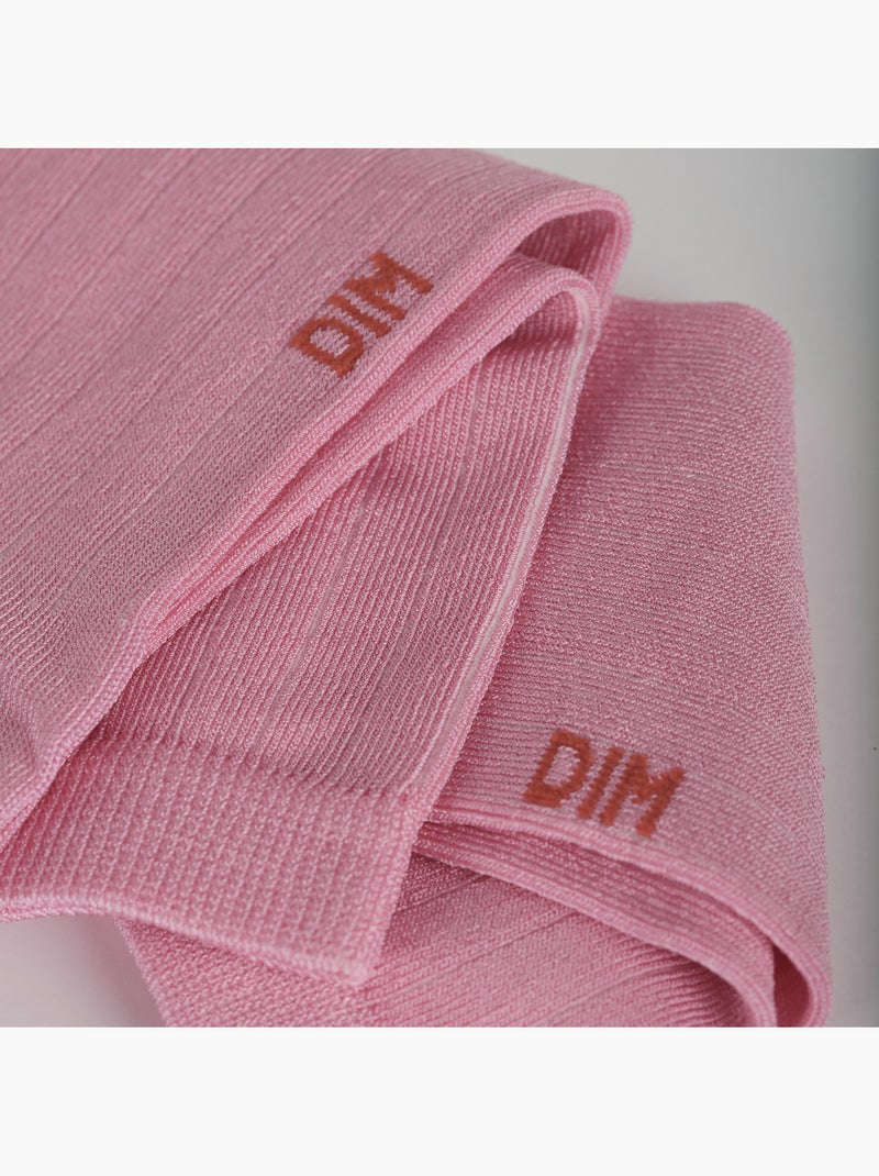 Mi-chaussettes effet satiné mode Rose - Kiabi