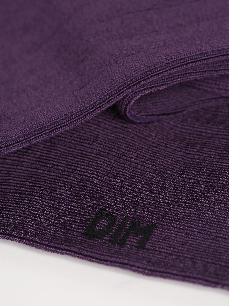 Mi-chaussettes effet satiné Mode Violet foncé - Kiabi