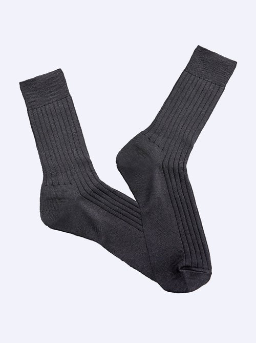 Mi-chaussettes laine intérieur coton - lot de 2 paires - AFIBEL - Kiabi