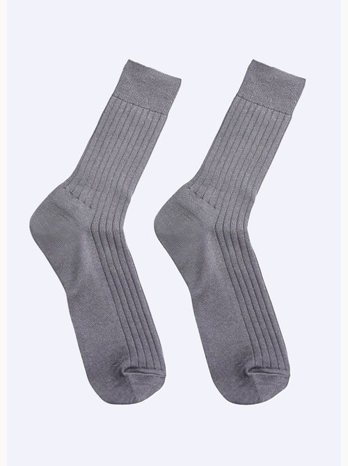 Mi-chaussettes laine intérieur coton - lot de 2 paires - AFIBEL - Kiabi