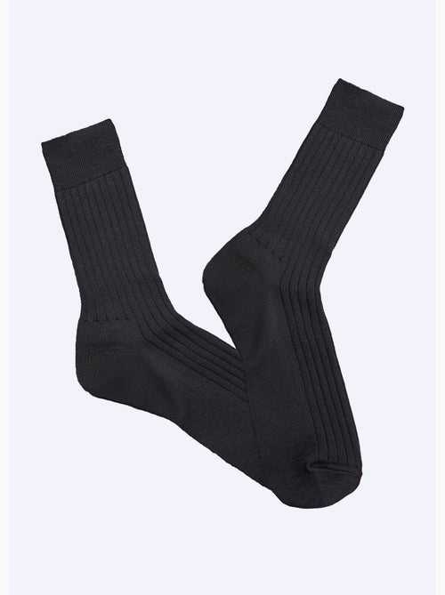 Mi-chaussettes laine intérieur coton - lot de 2 paires - AFIBEL - Kiabi