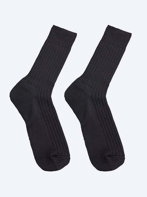 Mi-chaussettes laine intérieur coton - lot de 2 paires - AFIBEL - Kiabi