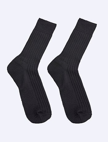 Mi-chaussettes laine intérieur coton - lot de 2 paires