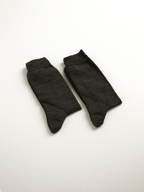 Mi-chaussettes laine majoritaire + coton - Afibel - Kiabi