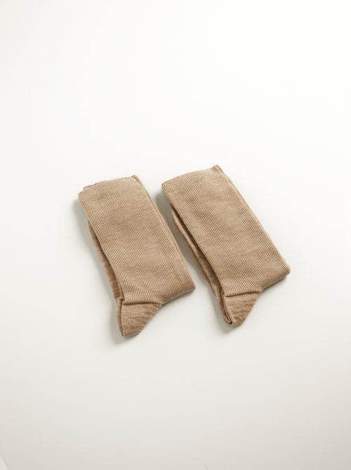 Mi-chaussettes sans compression chauds - lot de 2 paires - Afibel - Kiabi
