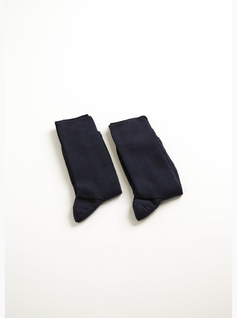 Mi-chaussettes sans compression chauds - lot de 2 paires - afibel Bleu marine - Kiabi