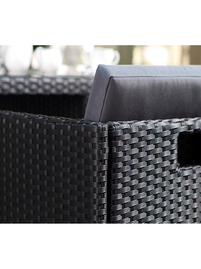 MIAMI MIAMI - Salon de jardin 10 places noir-gris + housse de protection Gris - Kiabi
