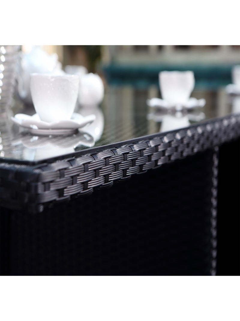 MIAMI MIAMI - Salon de jardin 6 places noir-noir + housse de protection Noir - Kiabi