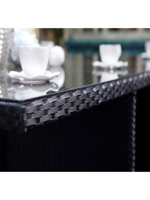 MIAMI Salon de jardin 10 places noir-blanc + housse de protection - Kiabi