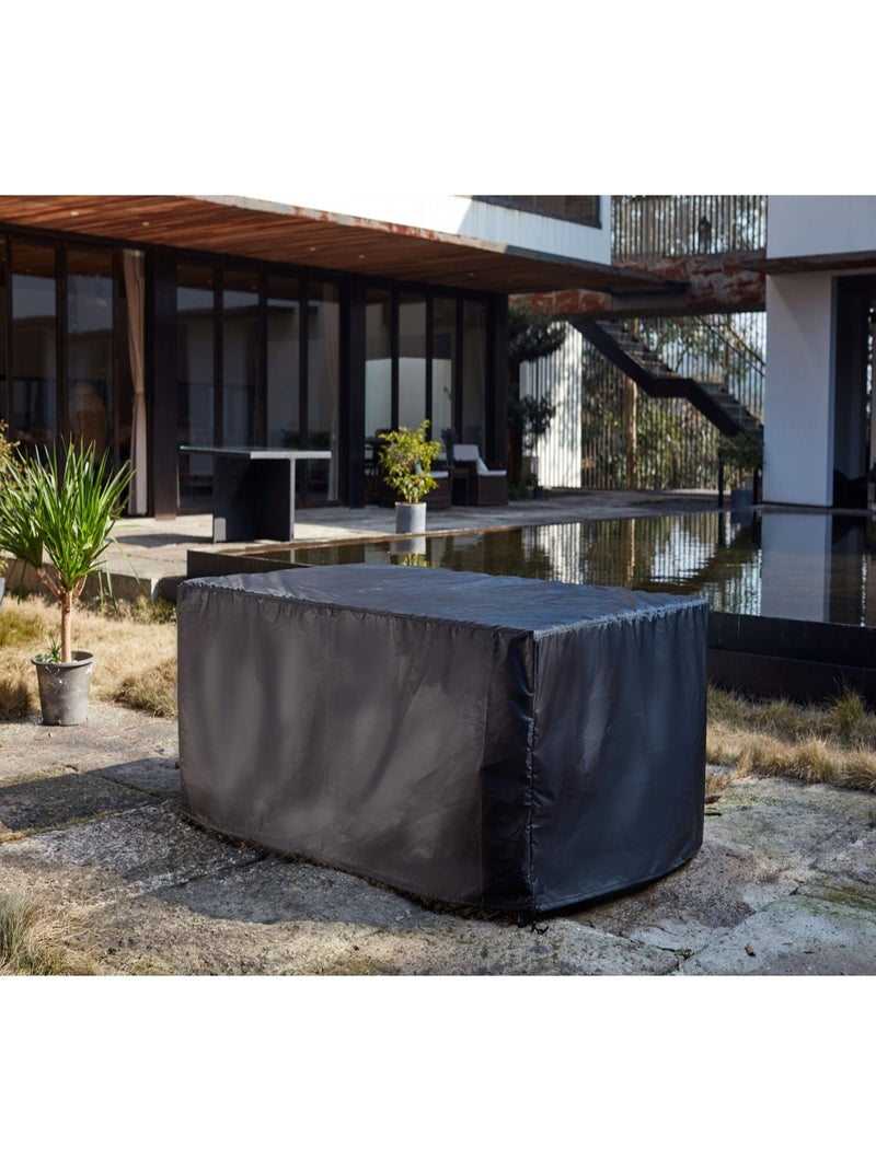 MIAMI Salon de jardin 10 places noir-blanc + housse de protection Noir Blanc - Kiabi