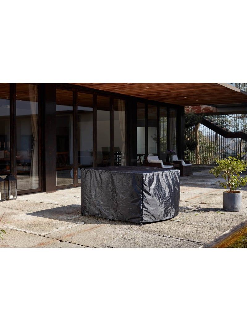 MIAMI Salon de jardin 8 places noir-blanc + housse de protection Noir - Kiabi