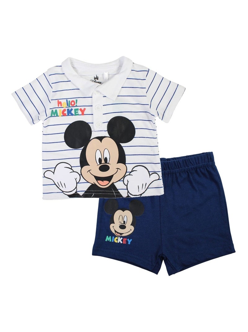 Mickey - Ensemble ​​T-shirt short Imprimé Mickey Blanc - Kiabi