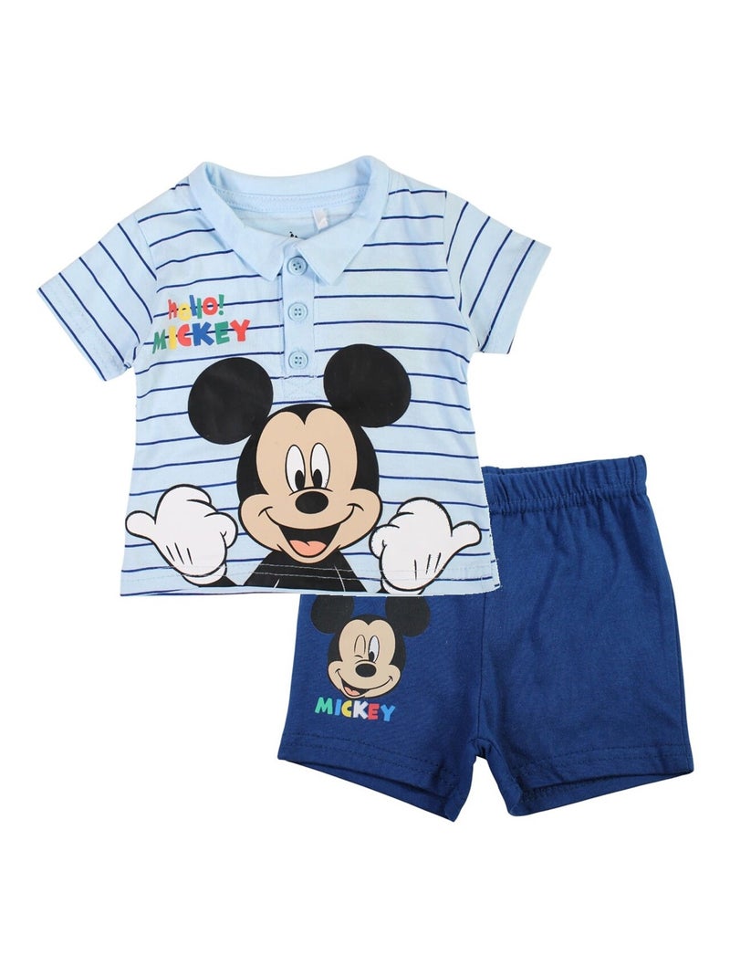 Mickey - Ensemble ​​T-shirt short Imprimé Mickey Bleu - Kiabi