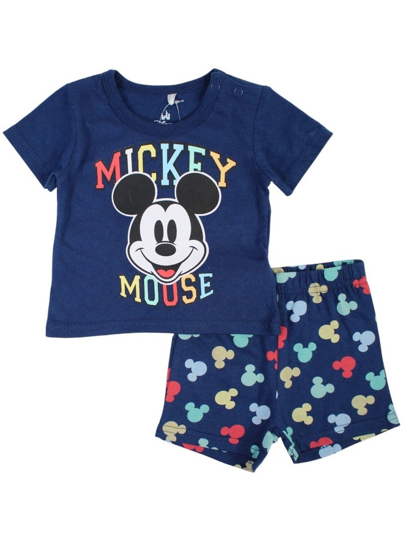 Mickey - Ensemble ​​T-shirt short Imprimé Mickey Bleu marine - Kiabi