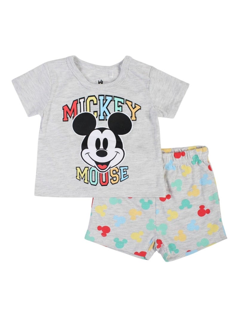 Mickey - Ensemble ​​T-shirt short Imprimé Mickey Gris - Kiabi
