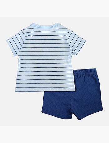 Mickey - T-shirt avec col chemise boutonné et short
