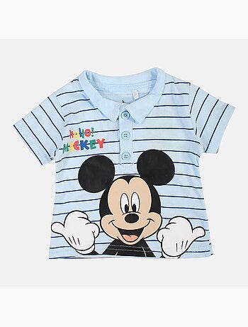 Mickey - T-shirt avec col chemise boutonné et short