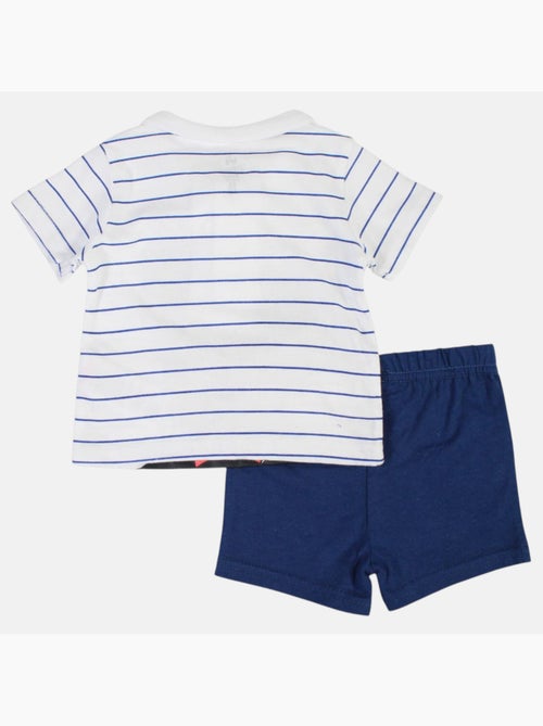 Mickey - T-shirt manches courtes avec col chemise boutonné et short - Kiabi