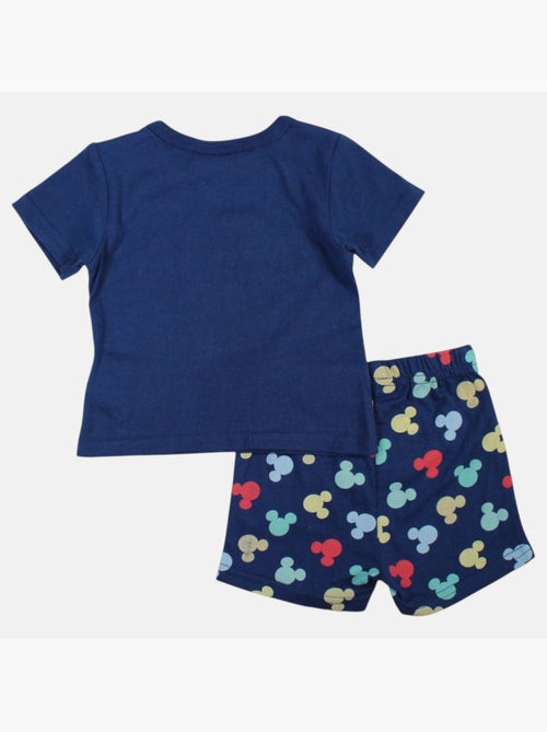 Mickey - T-shirt manches courtes avec tete personnage et son short assorti - Kiabi