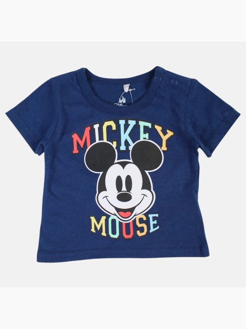 Mickey - T-shirt manches courtes avec tete personnage et son short assorti - Kiabi