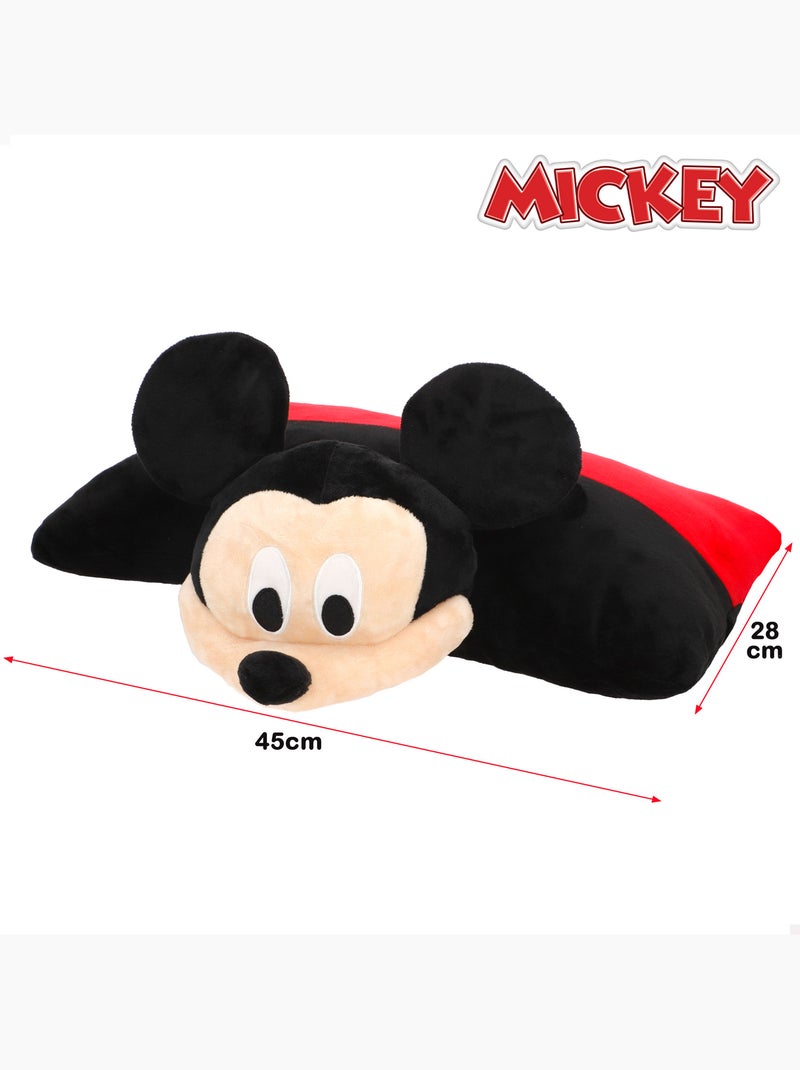 Mickey coussin 2-en-1 en peluche douce et veloutée Noir - Kiabi