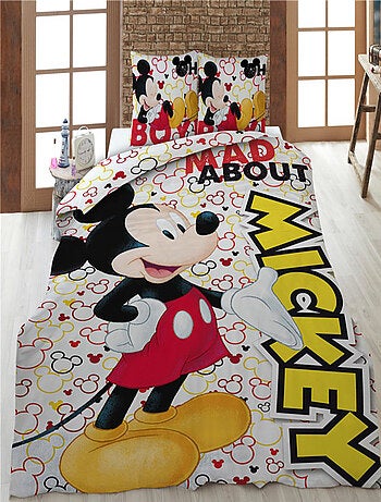 Mickey Disney, Parure de Lit Enfant Imprimée Réversible, BOY