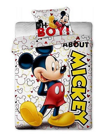 Mickey Disney, Parure de Lit Enfant Imprimée Réversible, BOY