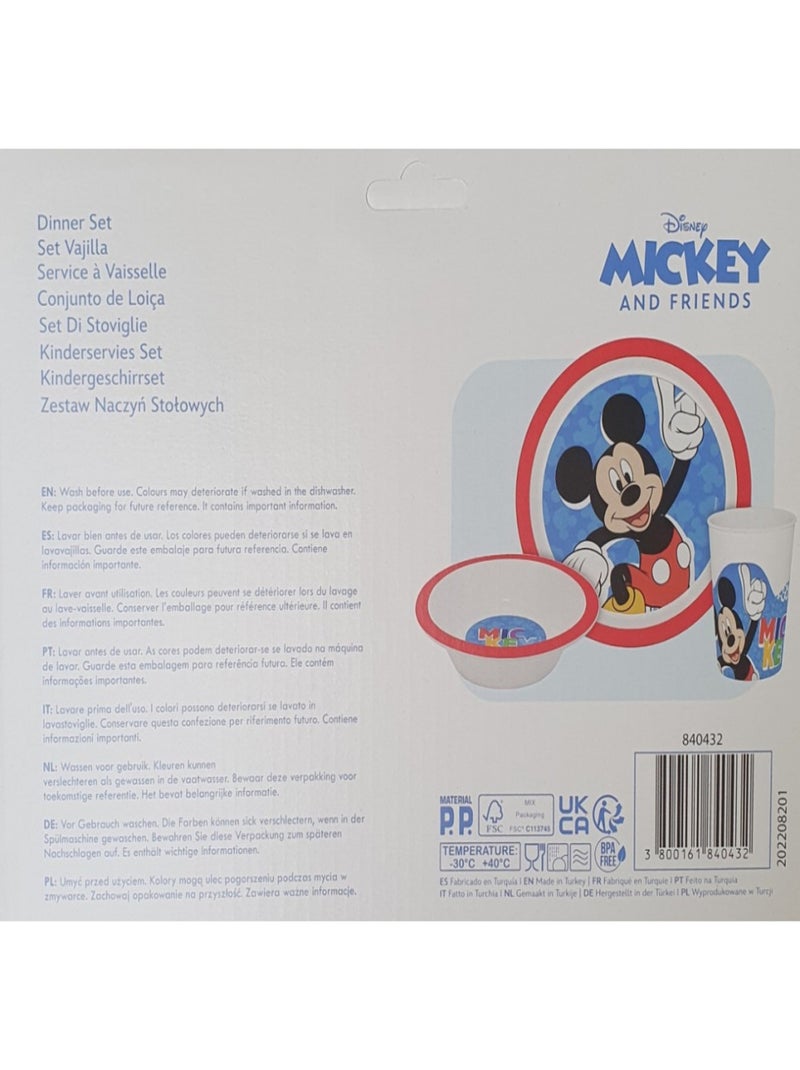 Mickey Mouse - Ensemble Repas Pour Enfant Multicolore - Kiabi