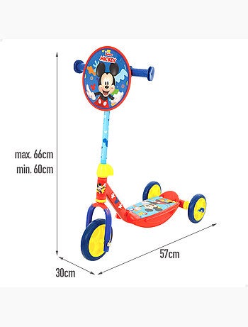 Mickey scooter 3 roues 57x30x60-66 cm max. 20 kg + 2 ans