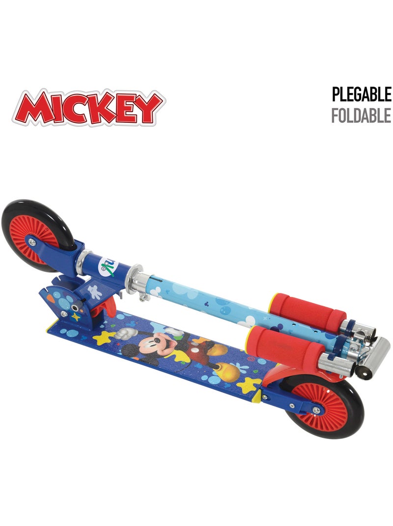 Mickey trottinette pliable 2 roues 65x30x75-82 cm max. 50 kg avec frein N/A - Kiabi