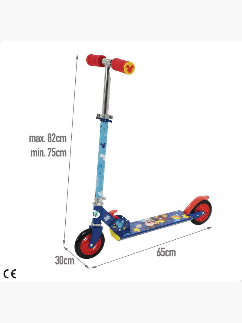 Mickey trottinette pliable 2 roues 65x30x75-82 cm max. 50 kg avec frein N/A - Kiabi