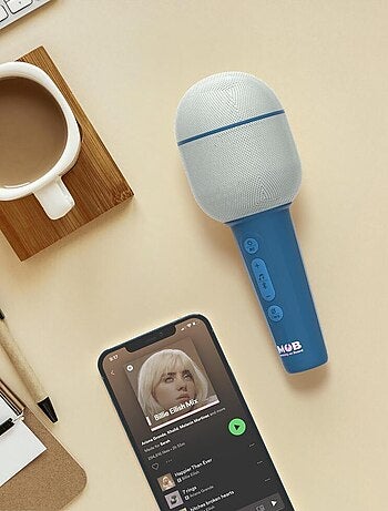Micro Karaoké Bluetooth avec Effets de Voix, Mode Duo & Pochette - MOB