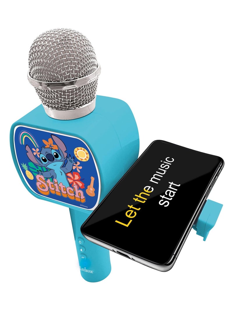 Micro Karaoké sans fil avec enceinte Bluetooth intégrée Stitch Bleu - Kiabi