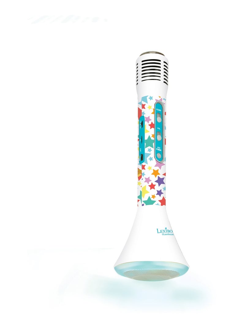 Micro Karaoké sans fil avec enceinte Bluetooth iParty Blanc - Kiabi