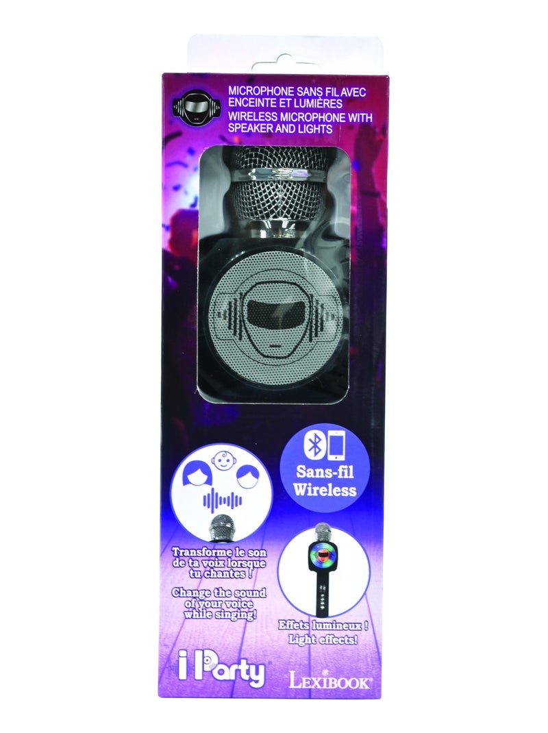 Micro Karaoké Sans Fil iParty Enceinte Bluetooth Noir - Kiabi