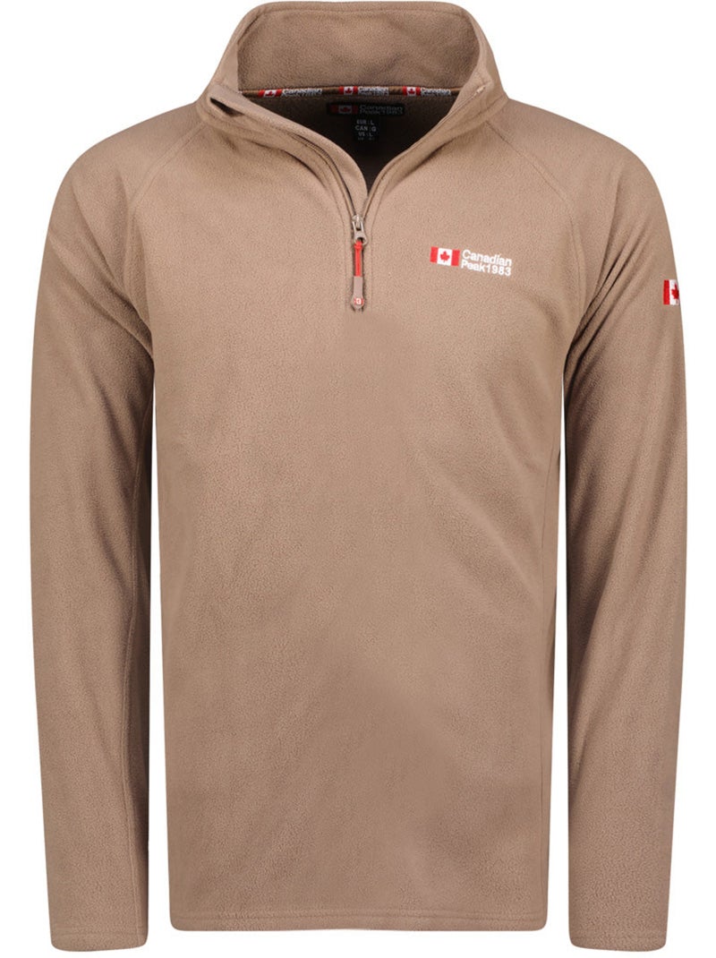 Micro-polaire col zippé tugeak – canadian peak Taupe - Kiabi
