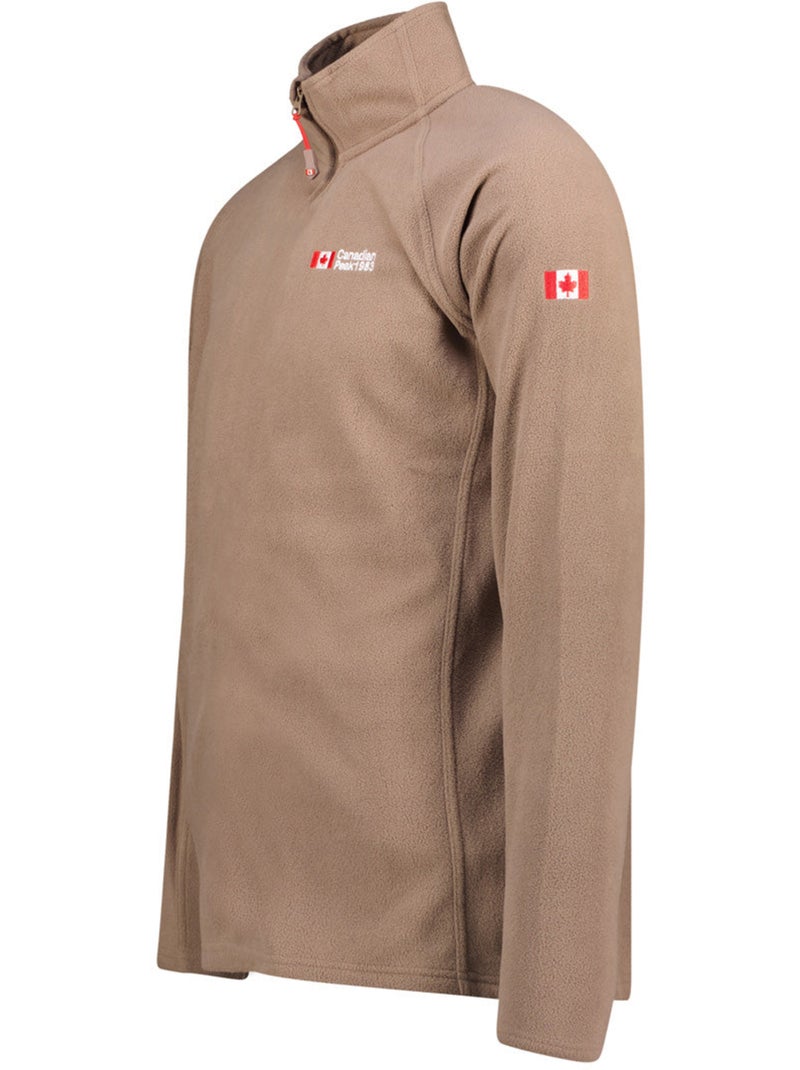 Micro-polaire col zippé tugeak – canadian peak Taupe - Kiabi