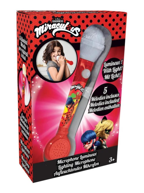Microphone Lumineux avec Mélodies et Effets Sonores Miraculous - Kiabi