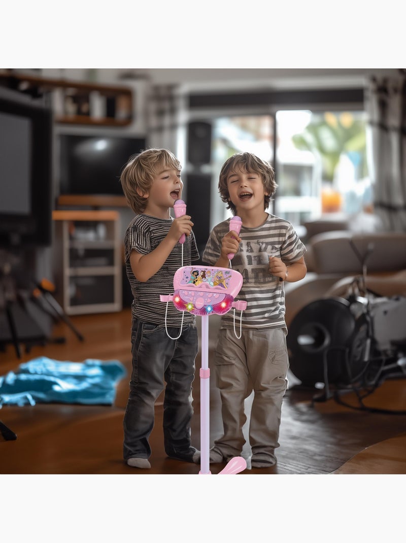 Microphone lumineux disney princesses avec 2 micros et effets vocaux Rose - Kiabi