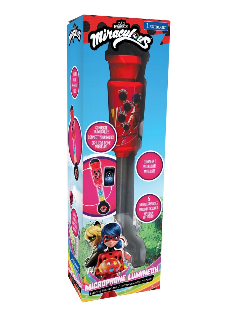 Microphone Miraculous avec tube lumineux et enceinte Rouge - Kiabi