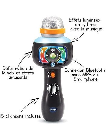 Microphone pour enfant - vtech - super micro magic'fun - bluetooth et effets sonores