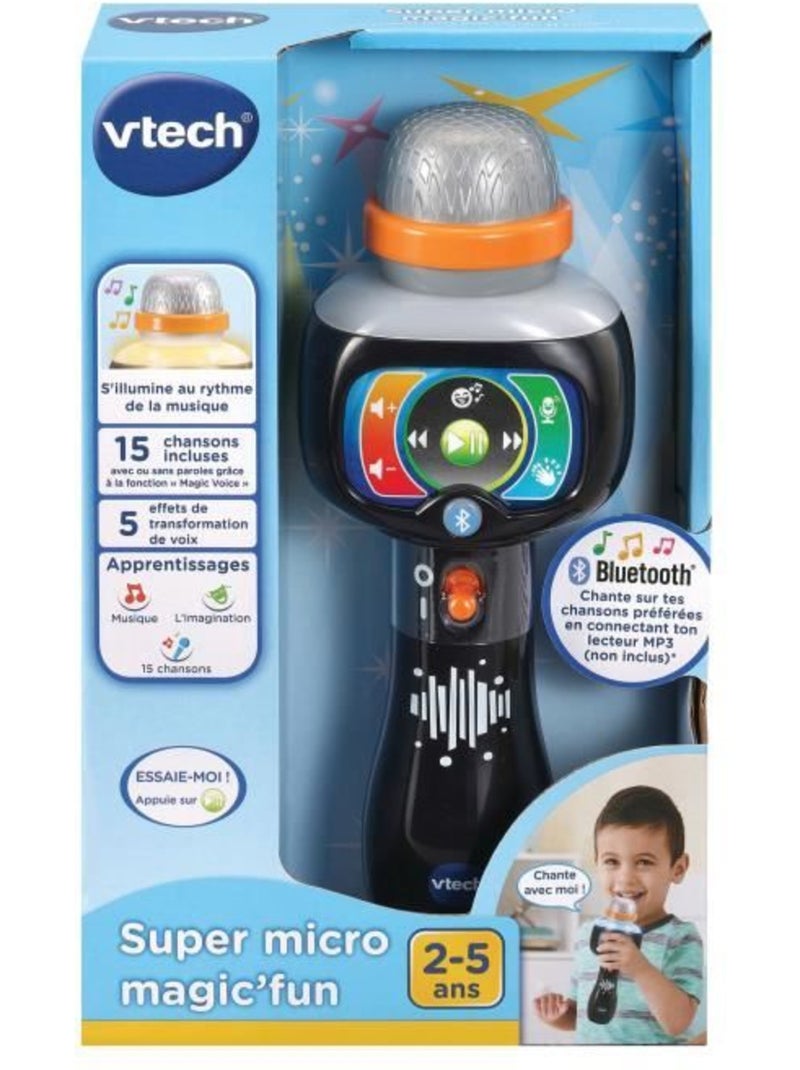 Microphone pour enfant - vtech - super micro magic'fun - bluetooth et effets sonores Noir - Kiabi