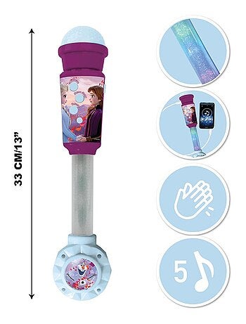 Microphone Reine des Neiges avec tube lumineux et enceinte