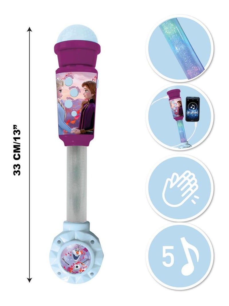 Microphone Reine des Neiges avec tube lumineux et enceinte Bleu - Kiabi