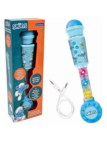 Microphone Schtroumpfs avec tube lumineux et enceinte