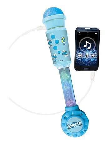 Microphone Schtroumpfs avec tube lumineux et enceinte