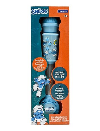 Microphone Schtroumpfs avec tube lumineux et enceinte