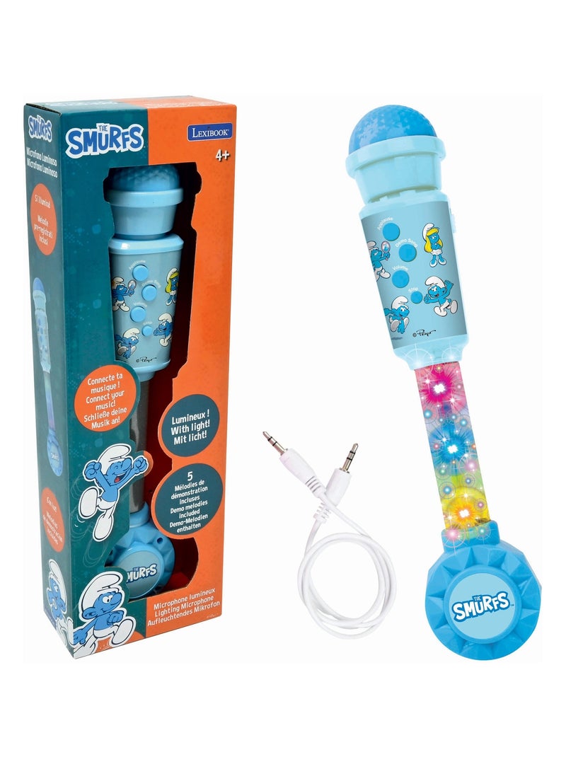 Microphone Schtroumpfs avec tube lumineux et enceinte Bleu - Kiabi